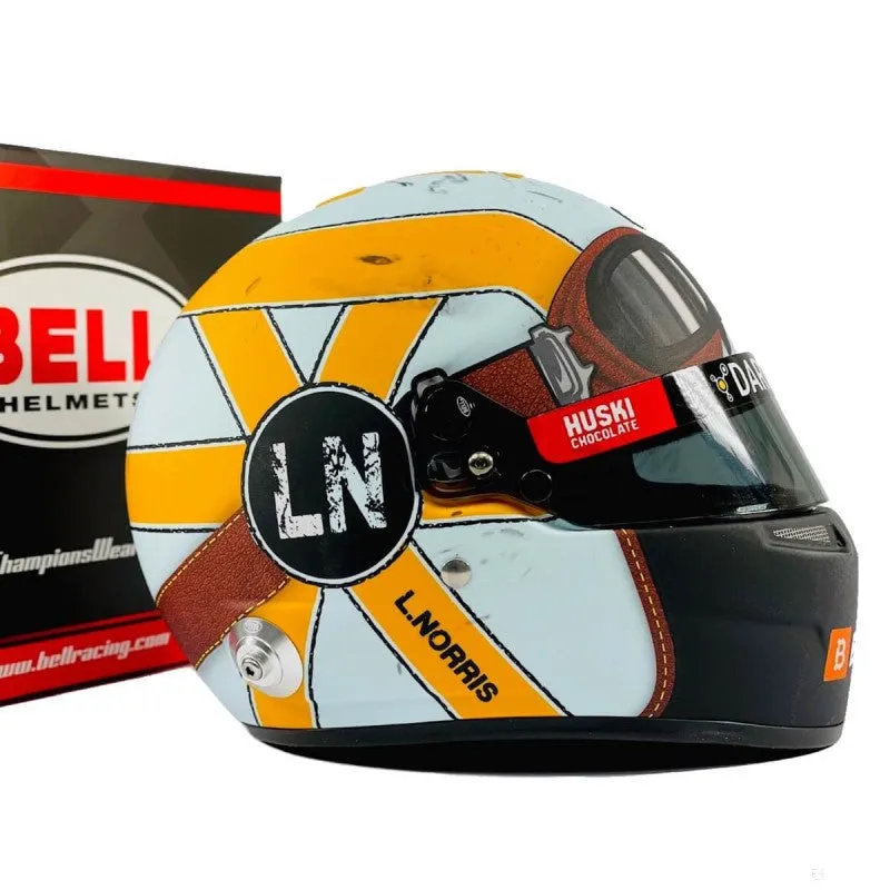 Lando Norris Mini Helmet 2021 Gulf edition 1:2