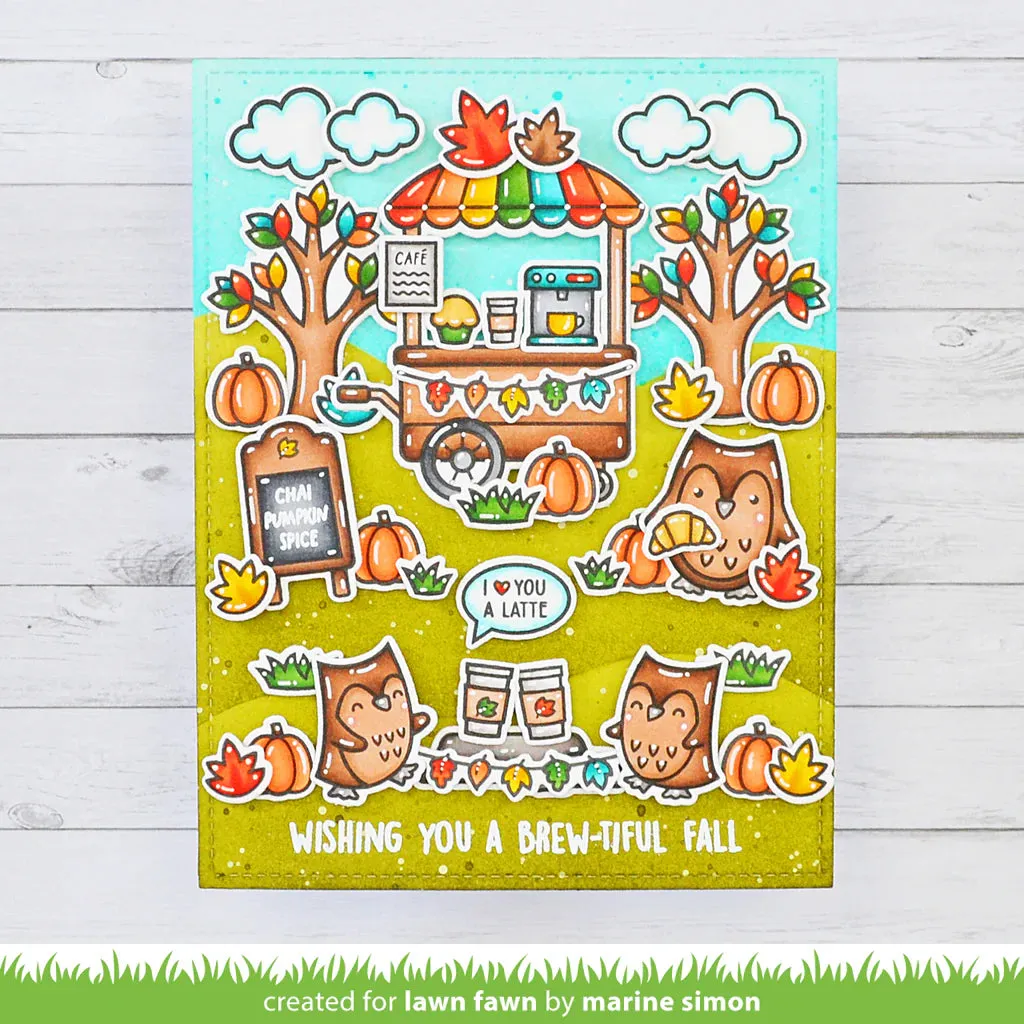 Lawn Fawn Clear Stamp Set - Treat Cart Add-On: Coffee