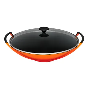 Le Creuset Cast Iron Wok and Glass Lid