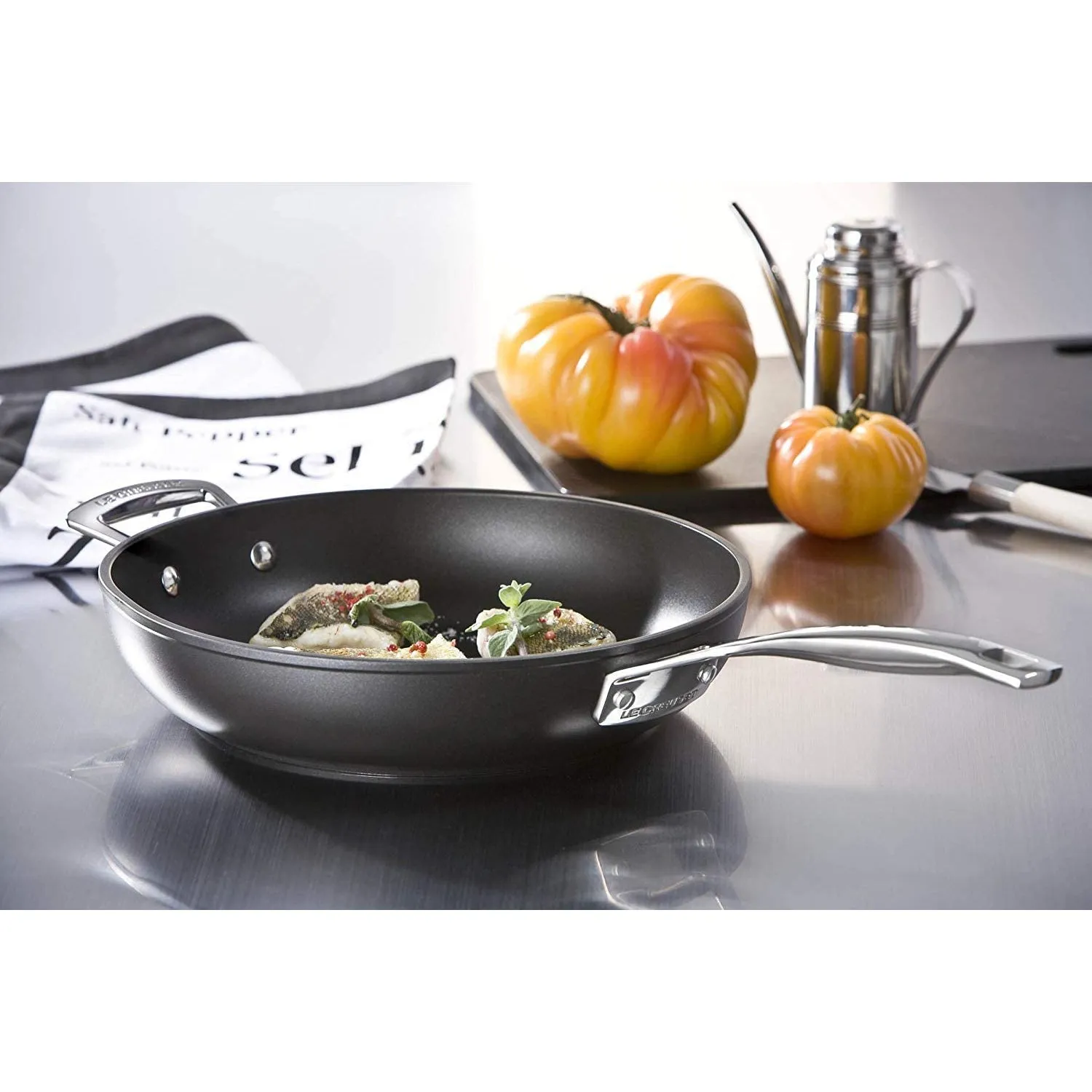 LE CREUSET Padella Antiaderente Alta Manico Lungo 30cm Alluminio