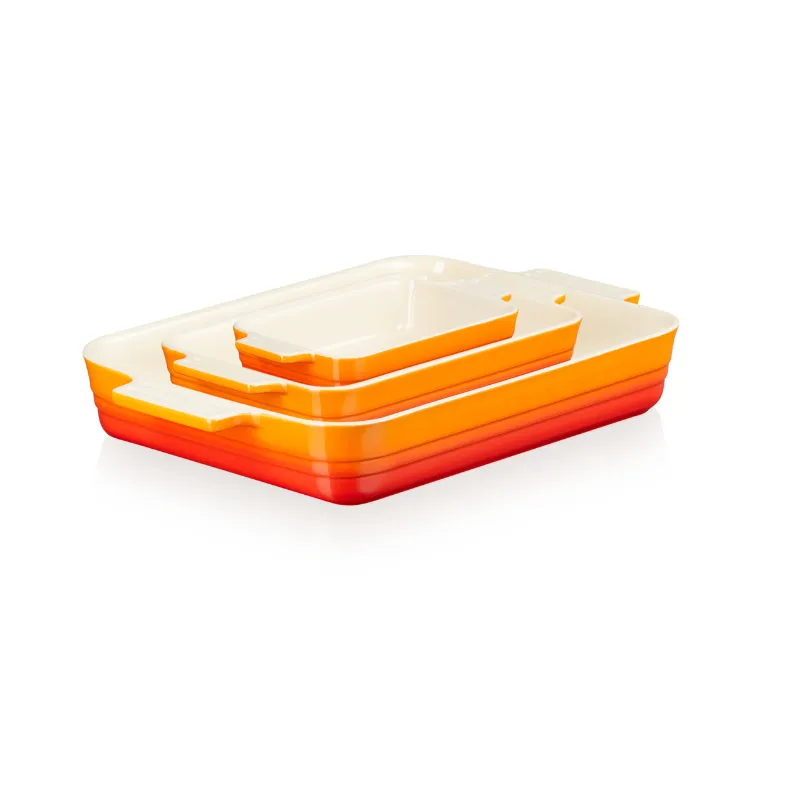 Le Creuset Stoneware Set of 3 Classic Rectangular Dishes