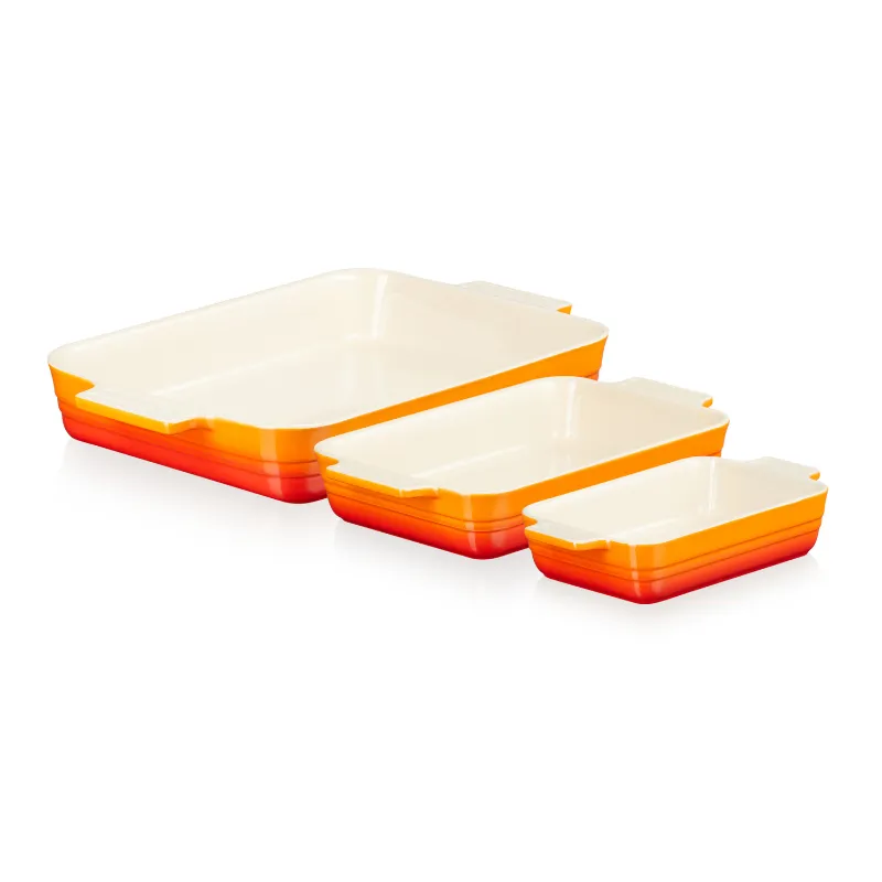 Le Creuset Stoneware Set of 3 Classic Rectangular Dishes