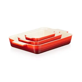 Le Creuset Stoneware Set of 3 Classic Rectangular Dishes