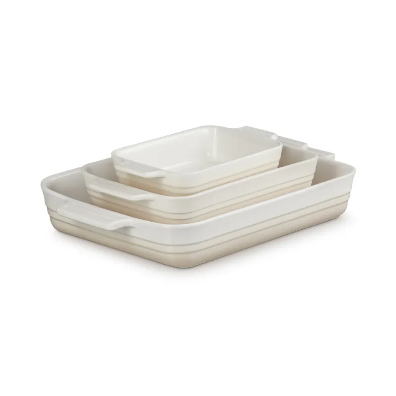 Le Creuset Stoneware Set of 3 Classic Rectangular Dishes