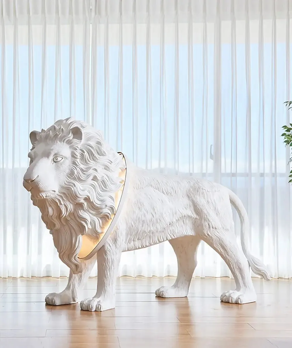 Leo Lion Sculpture Floor Lamp