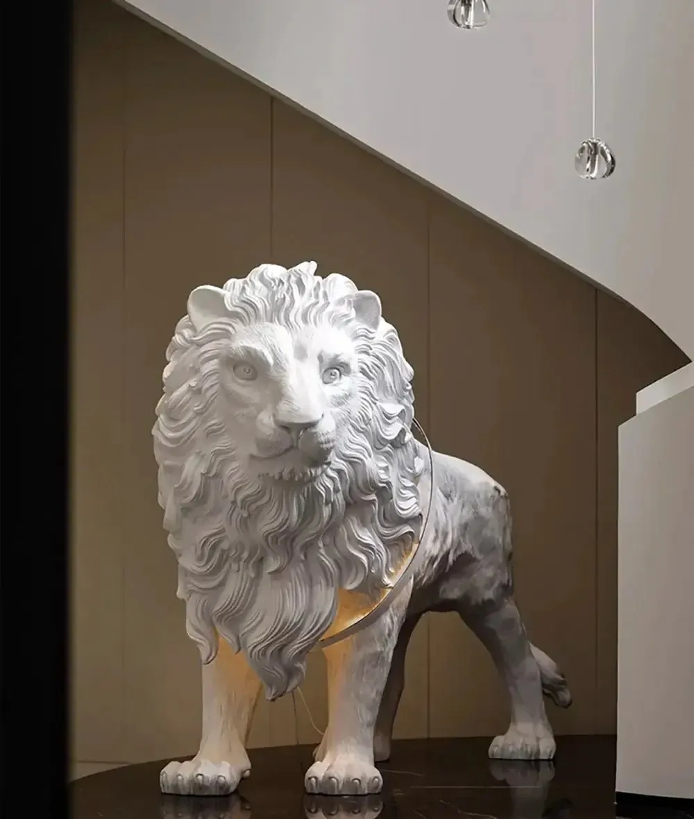 Leo Lion Sculpture Floor Lamp