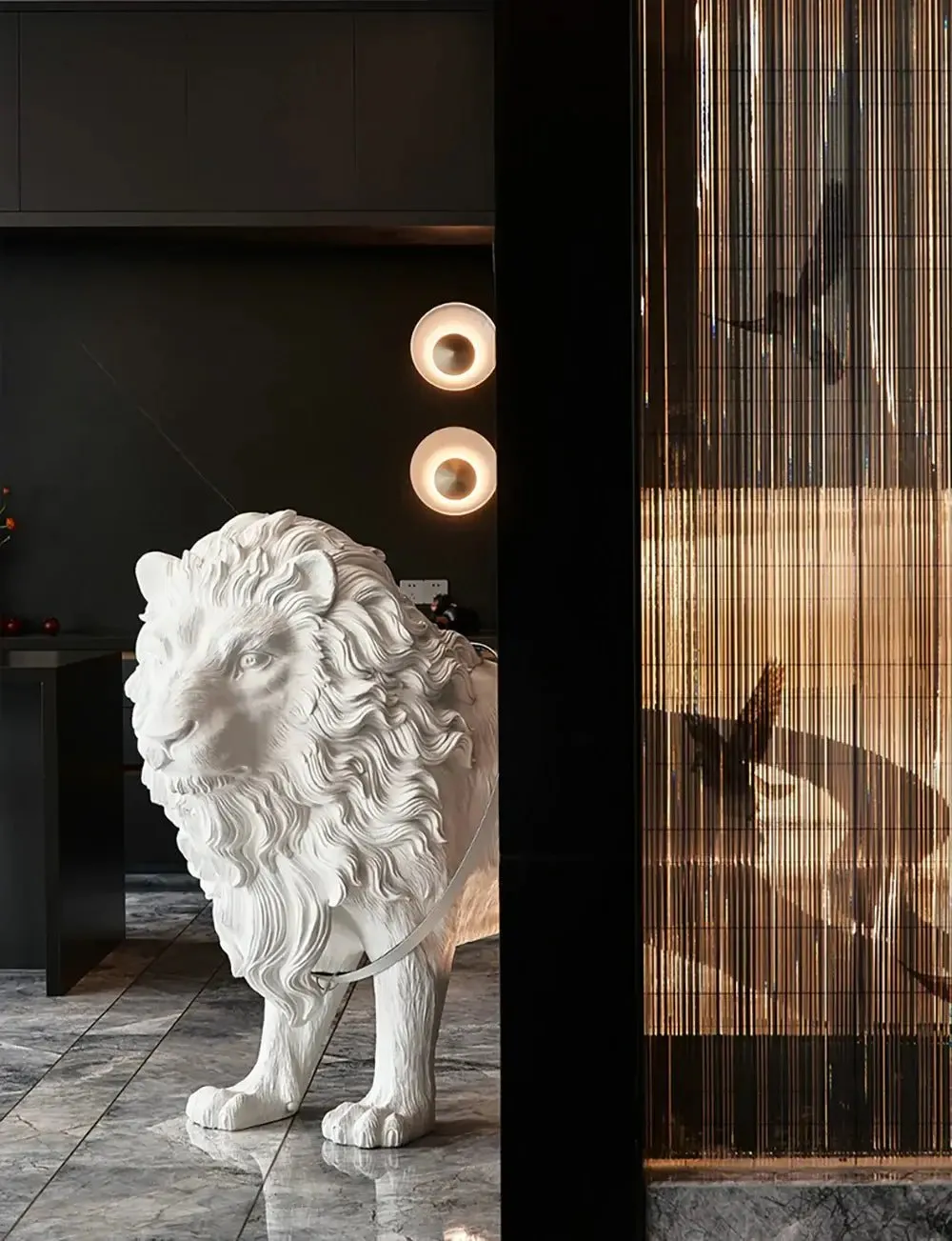 Leo Lion Sculpture Floor Lamp