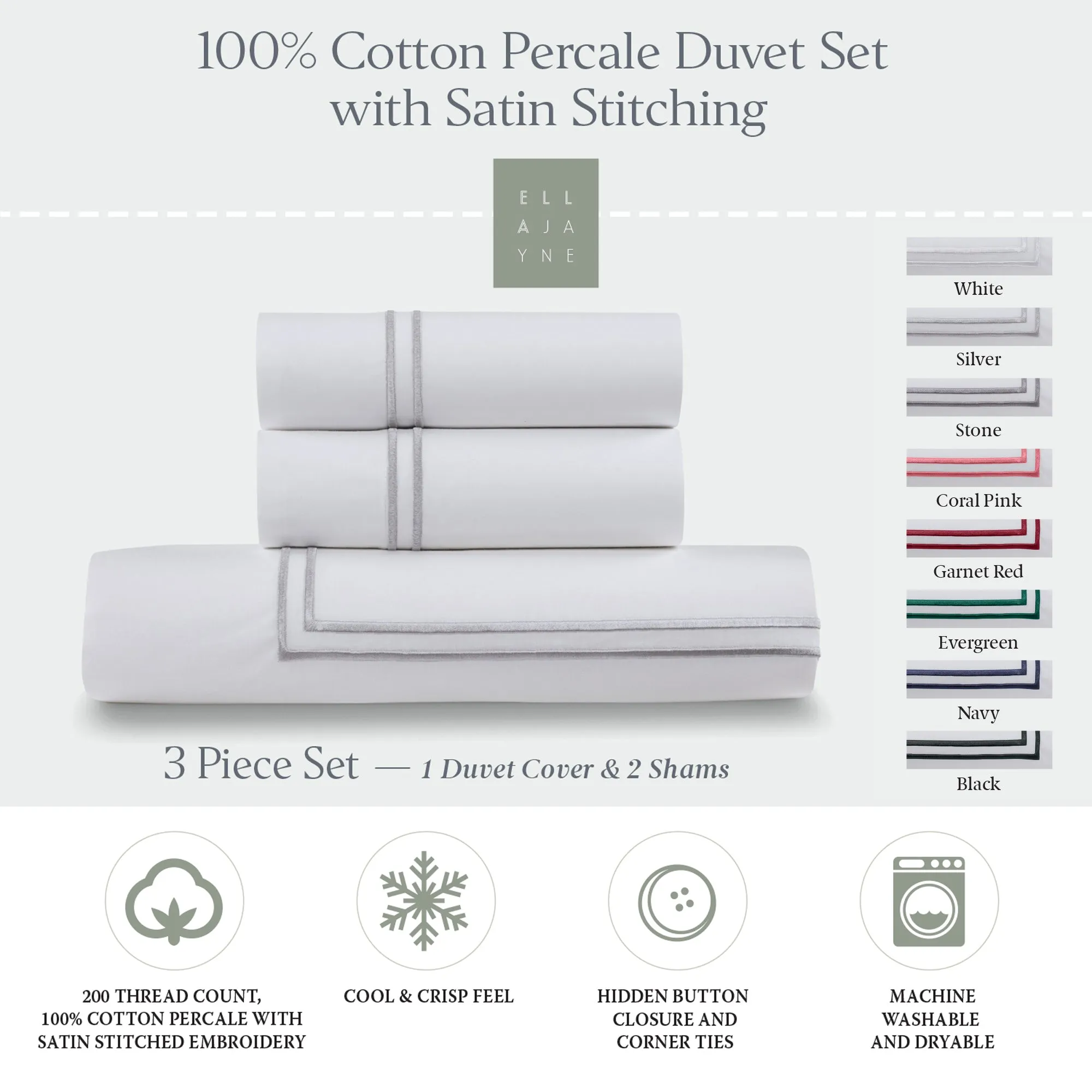 Luxury Bundle | RDS Comforter and Percale Satin Stitching Duvet Set