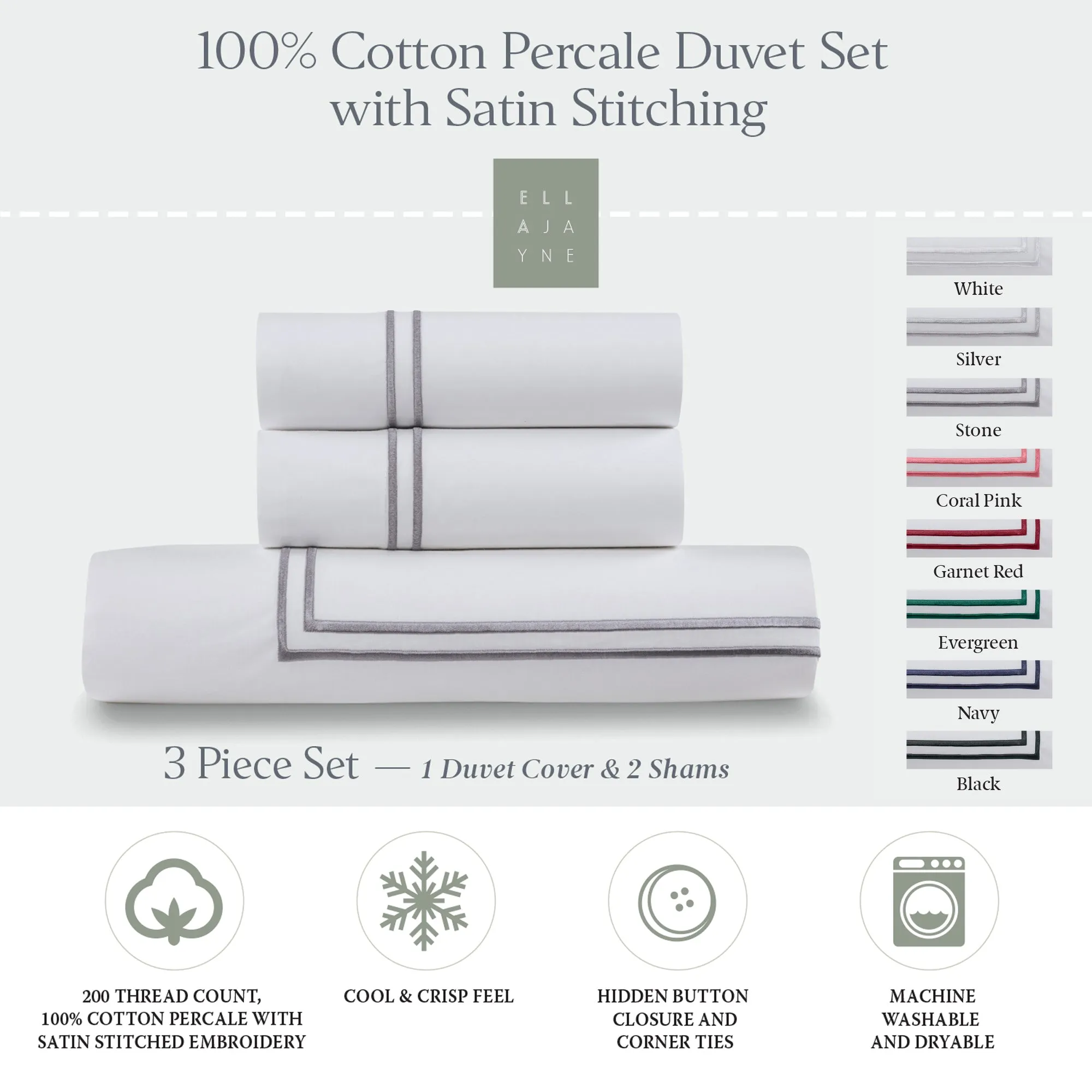 Luxury Bundle | RDS Comforter and Percale Satin Stitching Duvet Set