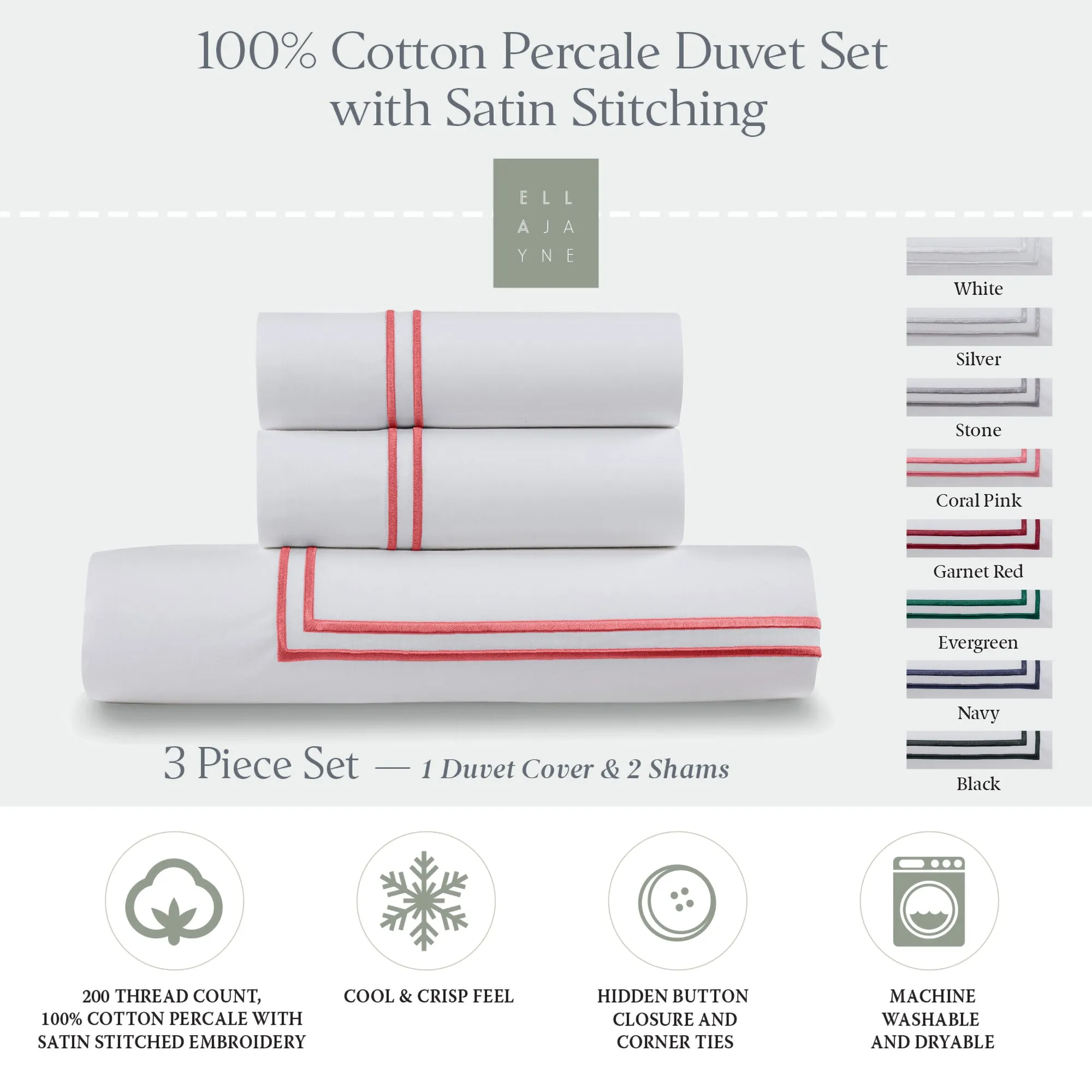 Luxury Bundle | RDS Comforter and Percale Satin Stitching Duvet Set