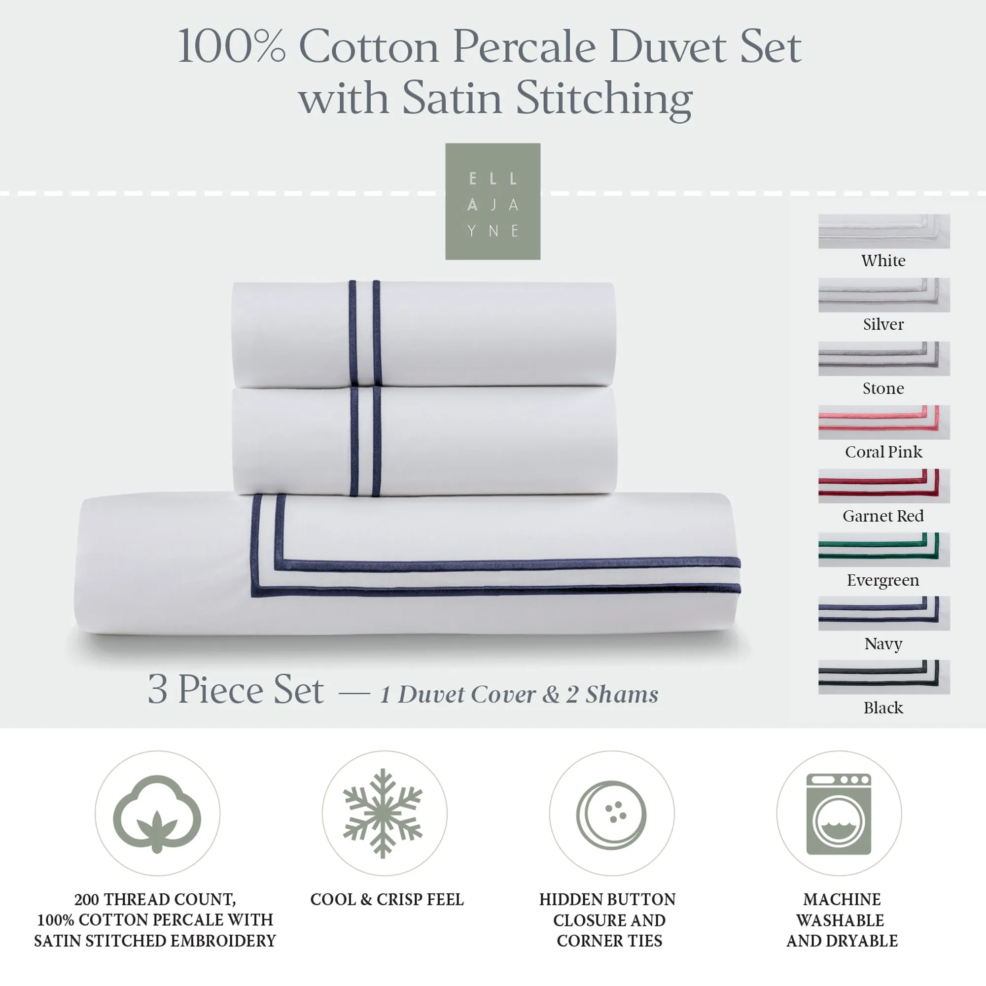 Luxury Bundle | RDS Comforter and Percale Satin Stitching Duvet Set