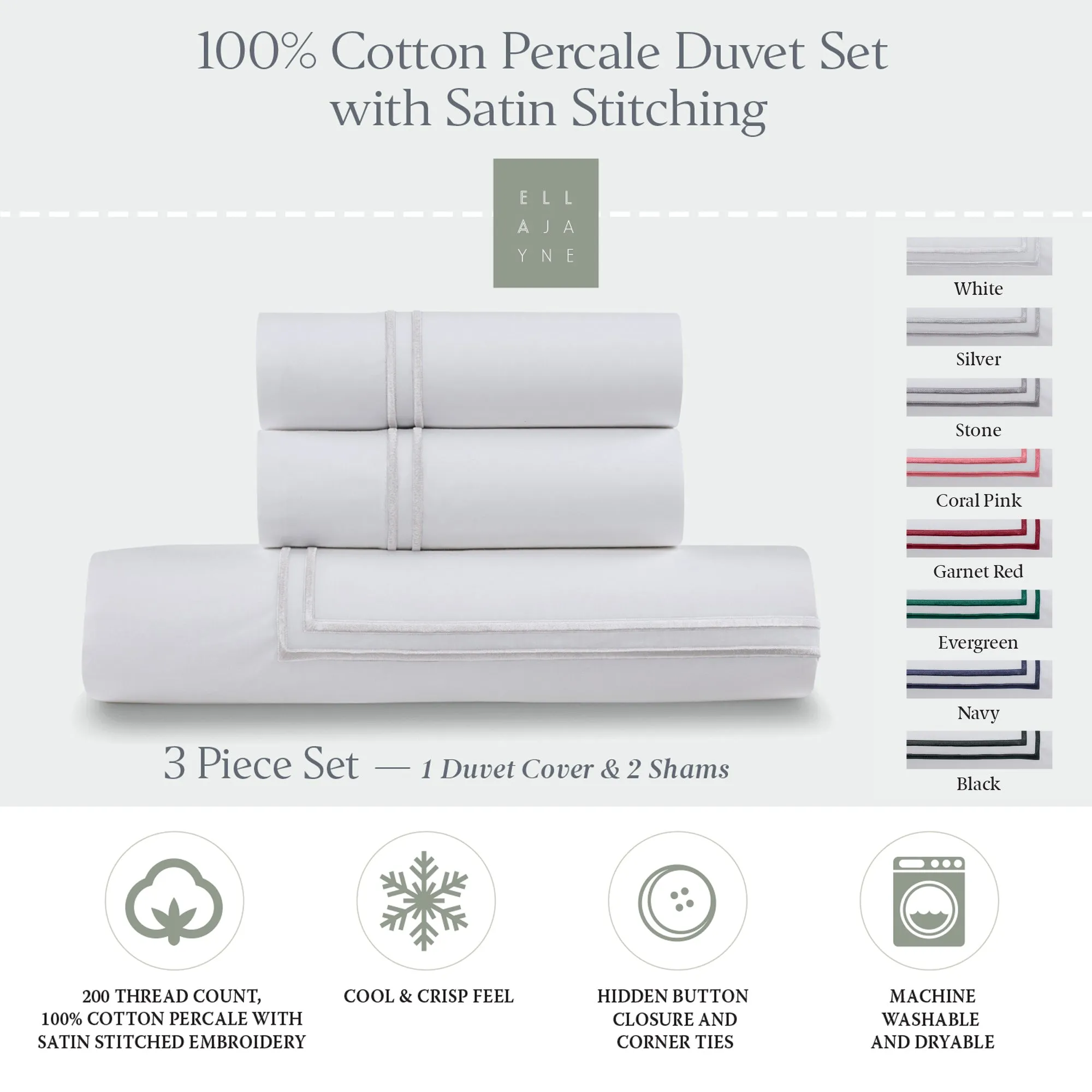 Luxury Bundle | RDS Comforter and Percale Satin Stitching Duvet Set