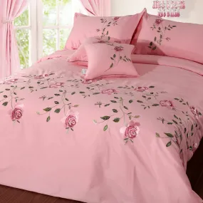 Luxury Embroidered Duvet Set-Pink