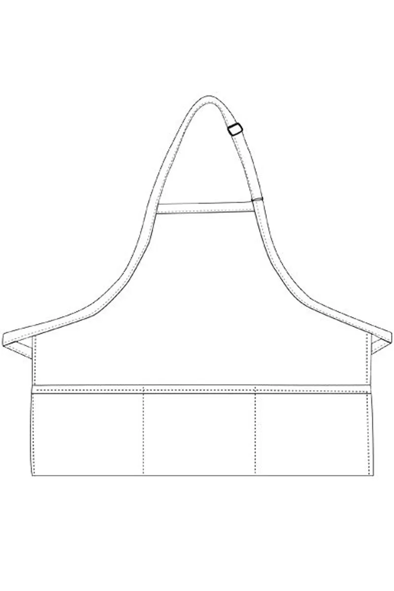 Maroon Deluxe Bib Adjustable Apron (3 Pockets)