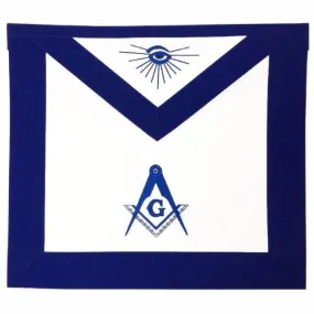 Master Mason Blue Lodge Apron - White & Navy Blue with Different Materials