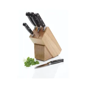 MasterClass Halo 5 Piece Knife Set with Oak Wood Storage Block