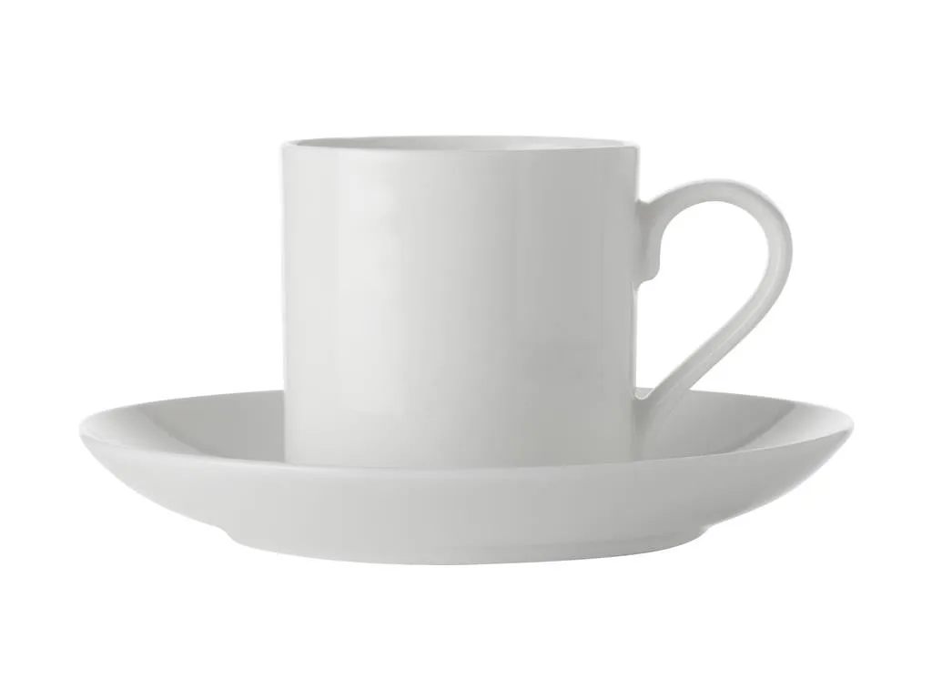 Maxwell & Williams White Basics Straight Demi Espresso Cup & Saucer 100ml