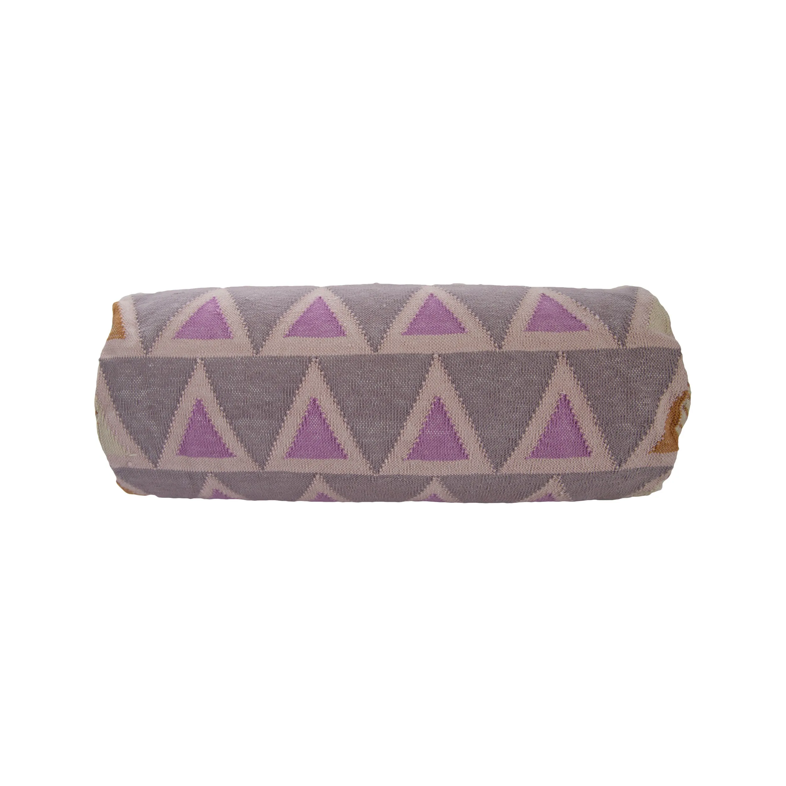 MAYA TRIANGLES BOLSTER PILLOW - PURPLE