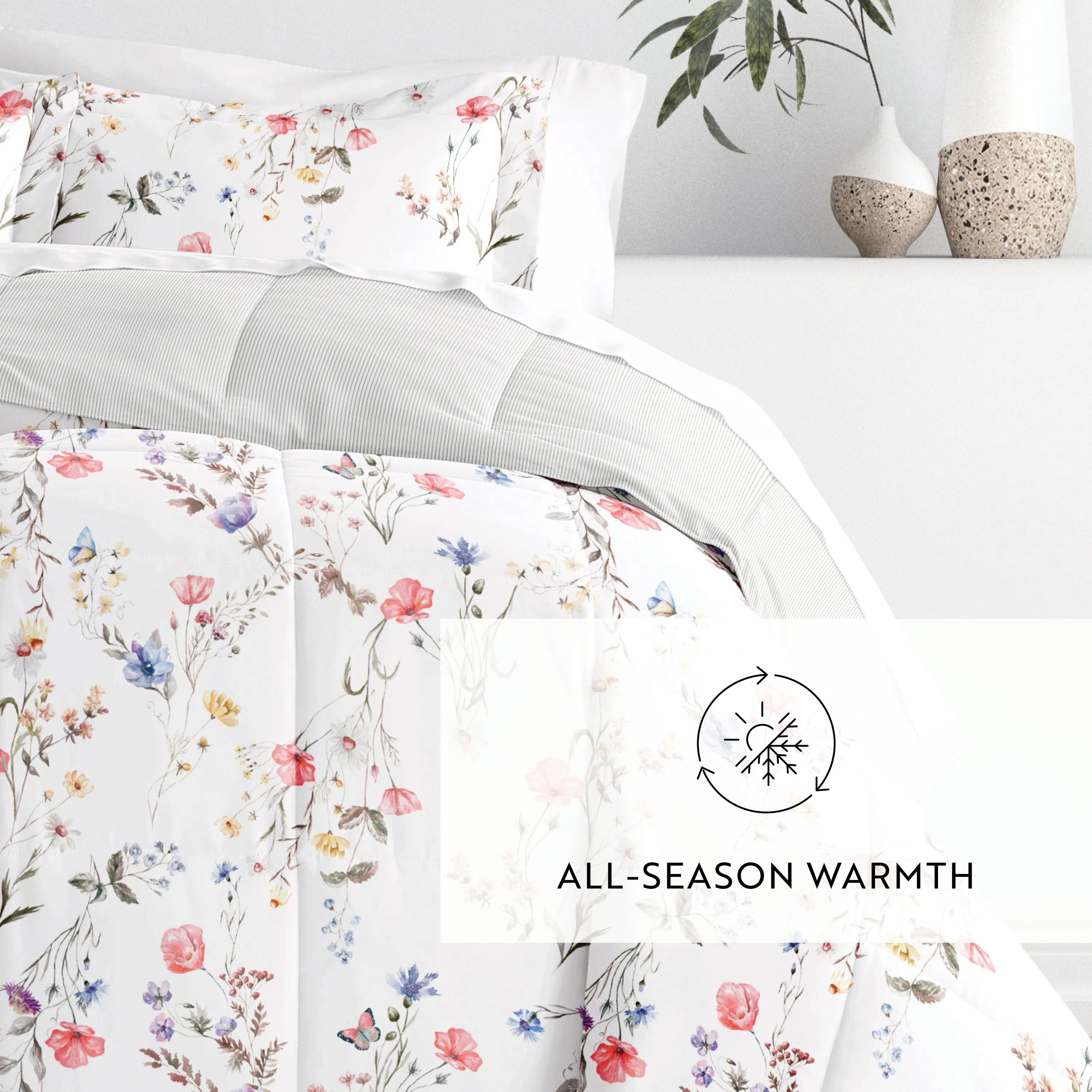 Meadow Floral Reversible Down-Alternative Comforter Set