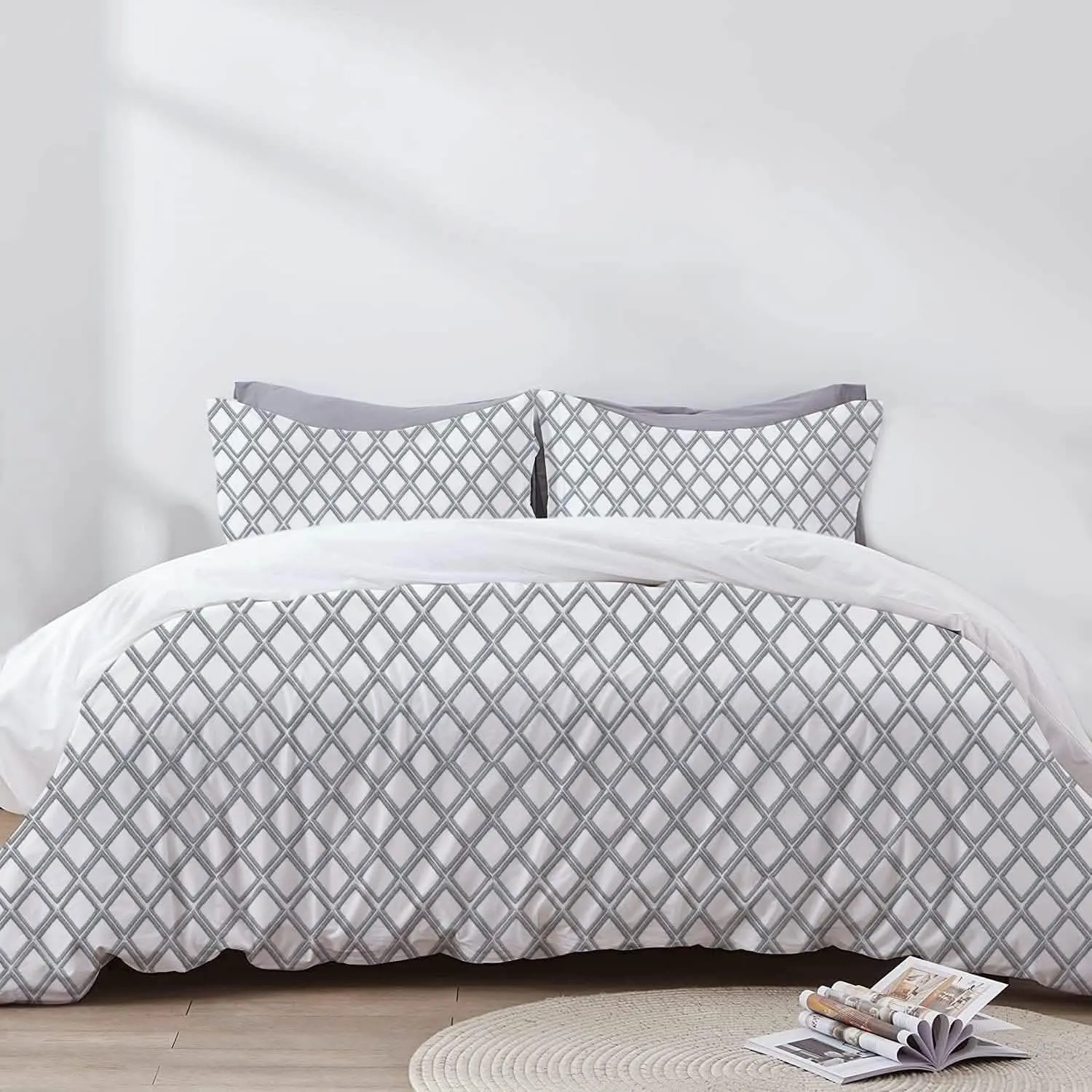 Melisande - Luxurious 3-Piece Handcrafted Embroidered Duvet Set | Premium Linen-Cotton Blend |