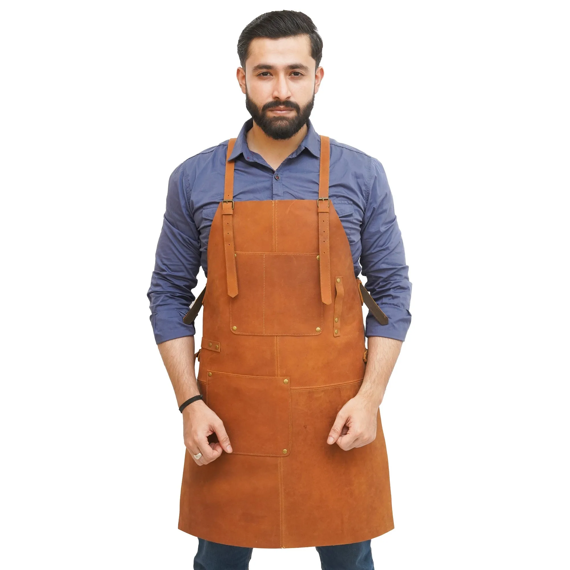 Men Leather Apron - Handy Pockets