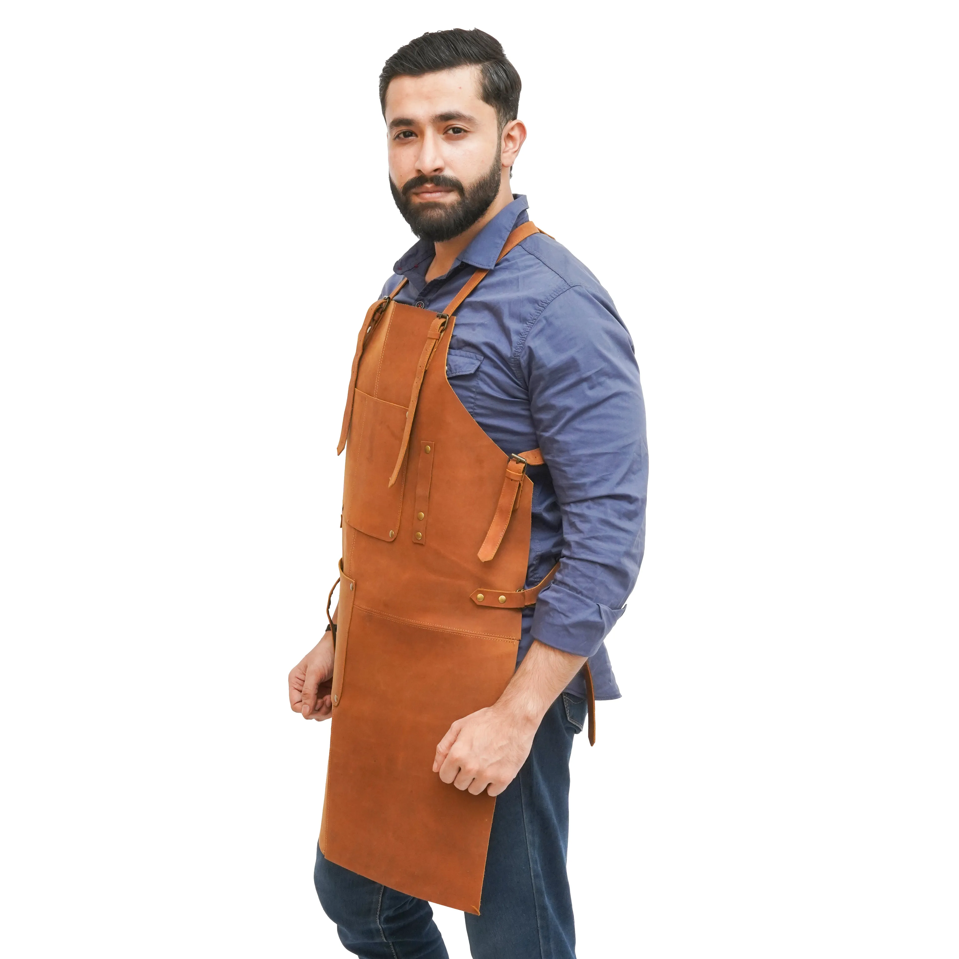 Men Leather Apron - Handy Pockets