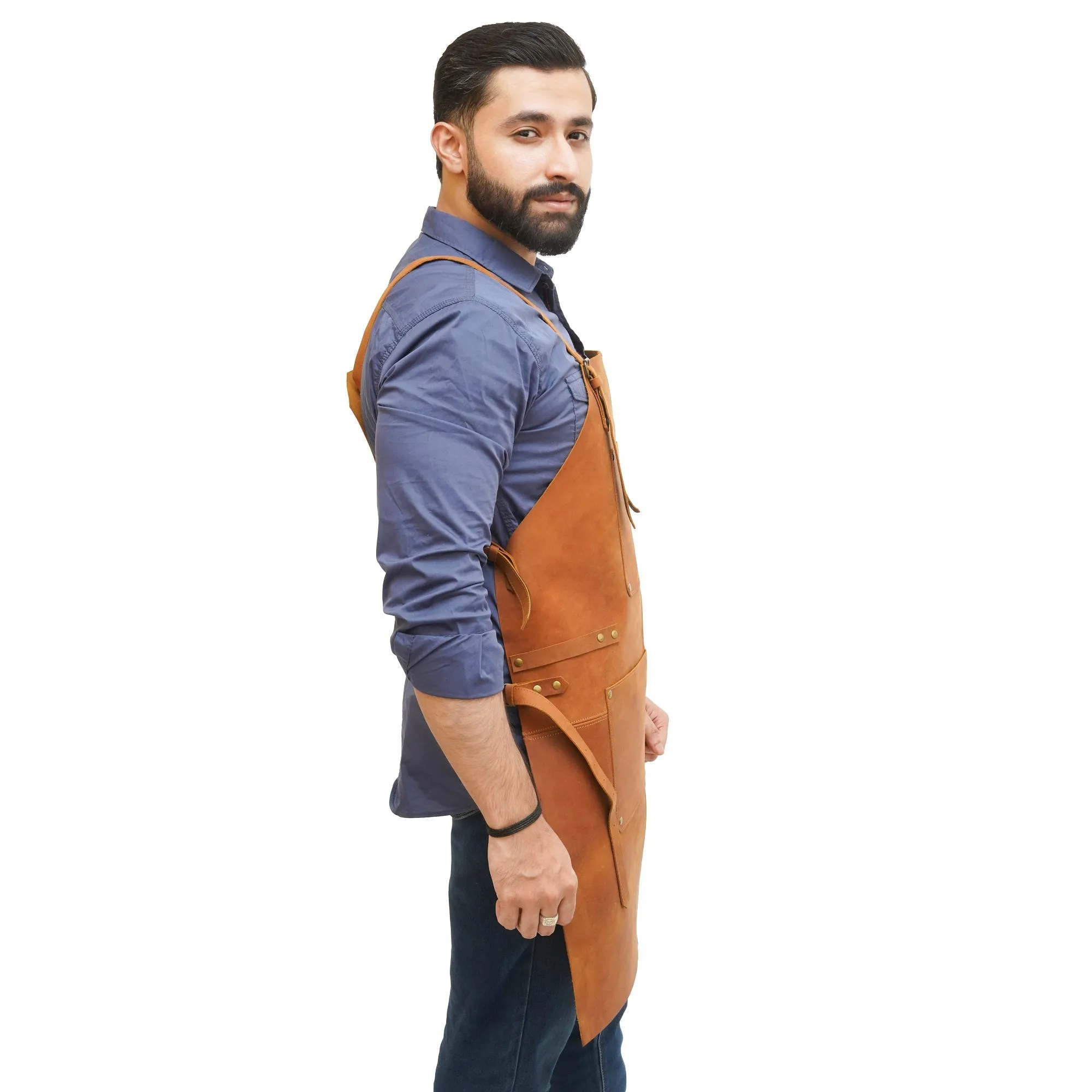 Men Leather Apron - Handy Pockets