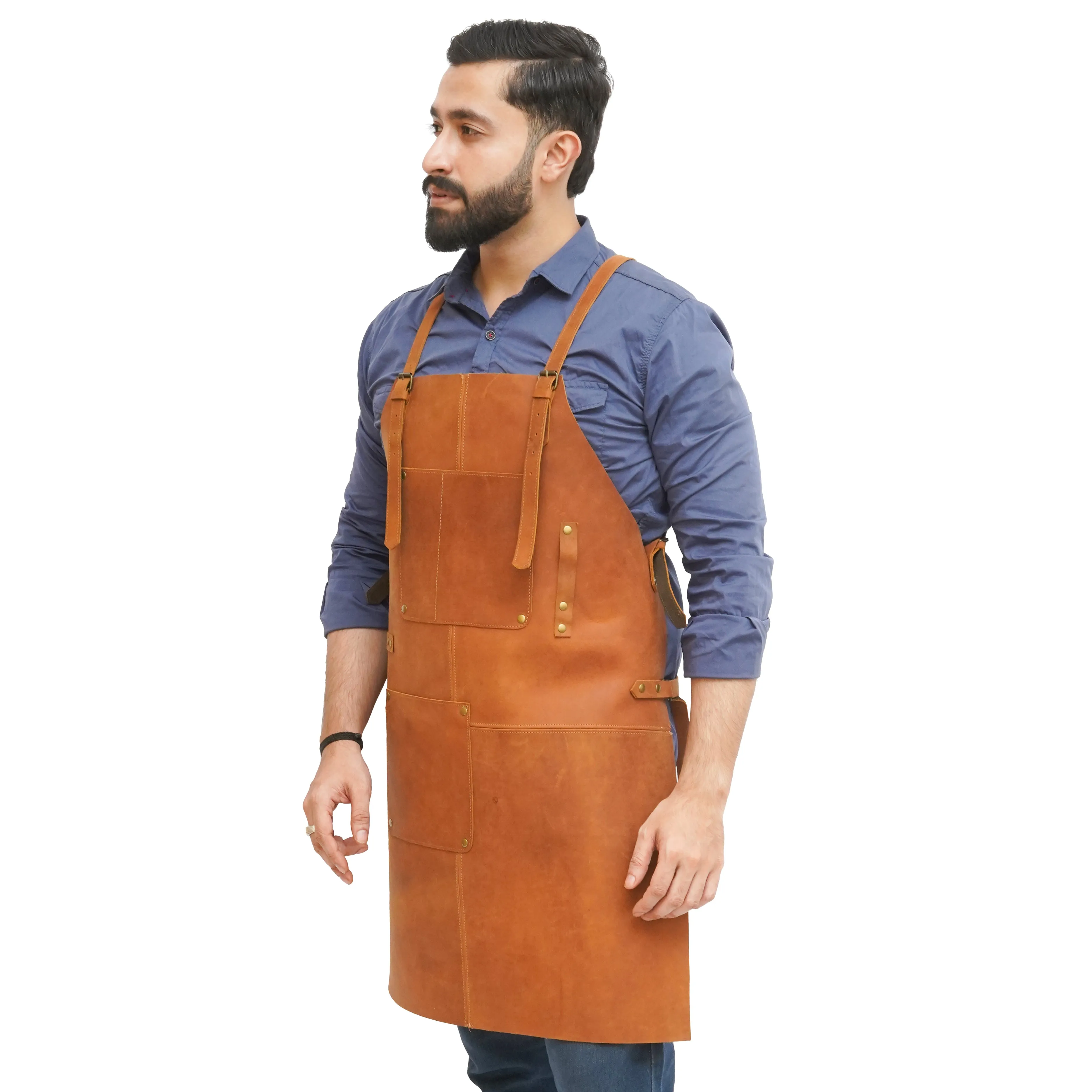 Men Leather Apron - Handy Pockets