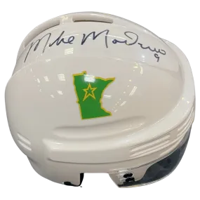 Mike Modano Autographed SotaStick Art North State Mini Helmet (Numbered Edition)