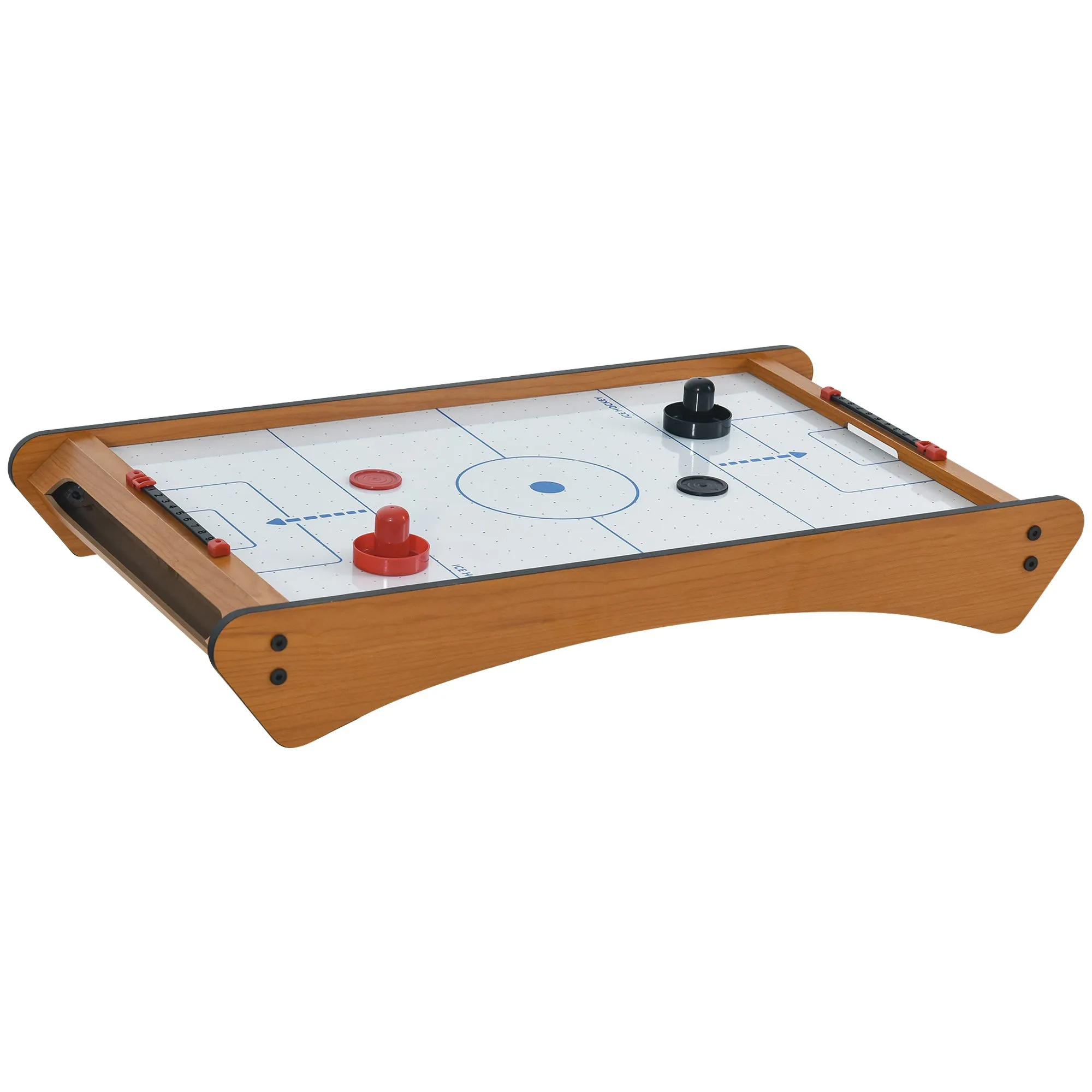 Mini Air Hockey Tabletop Game w/ 2 Pucks Pushers Fan Play Board Scoreboard Markings Portable Family Game Children Adults 8 Years 