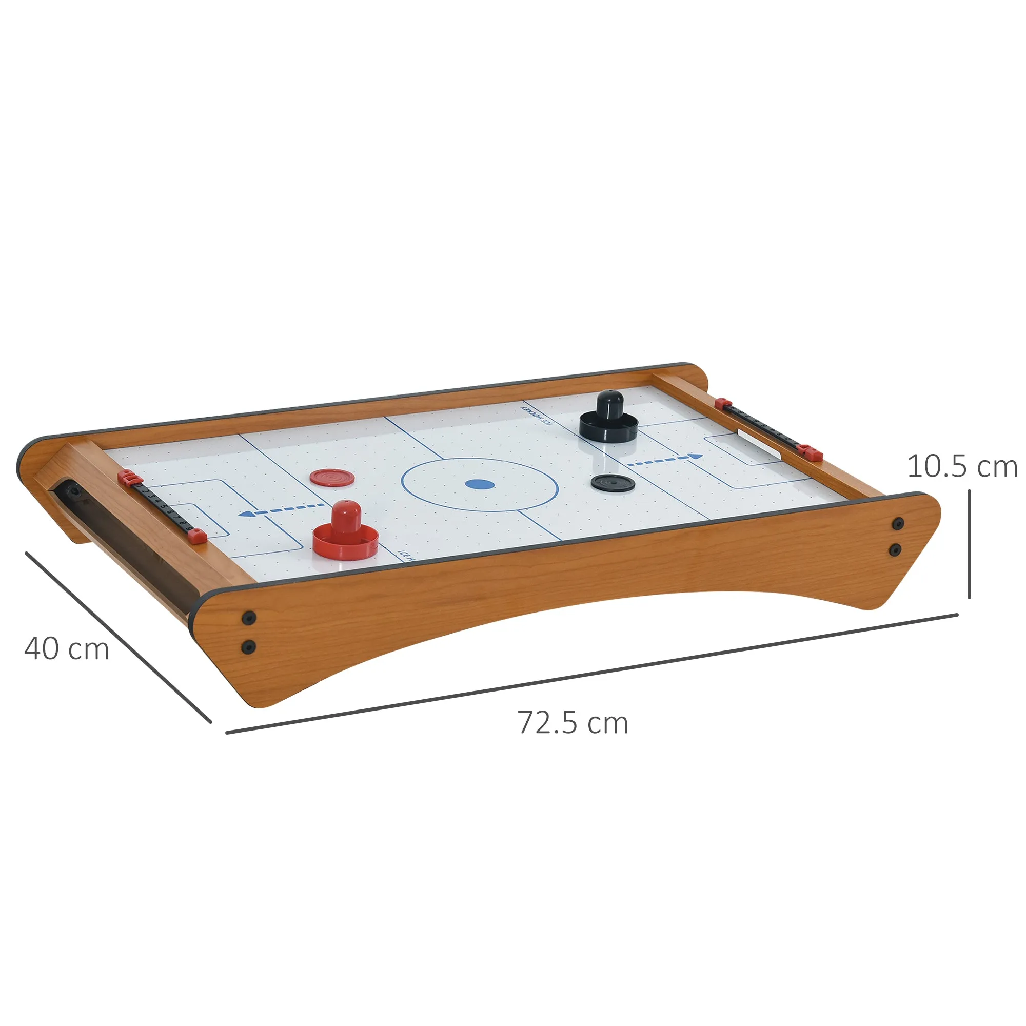 Mini Air Hockey Tabletop Game w/ 2 Pucks Pushers Fan Play Board Scoreboard Markings Portable Family Game Children Adults 8 Years 