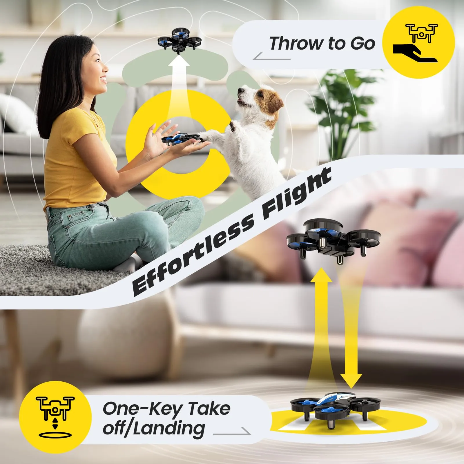 Mini Drone for Kids and Beginners RC Nano Quadcopter Indoor Small Helicopter Plane with Auto Hovering, 3D Flips, Headless Mode