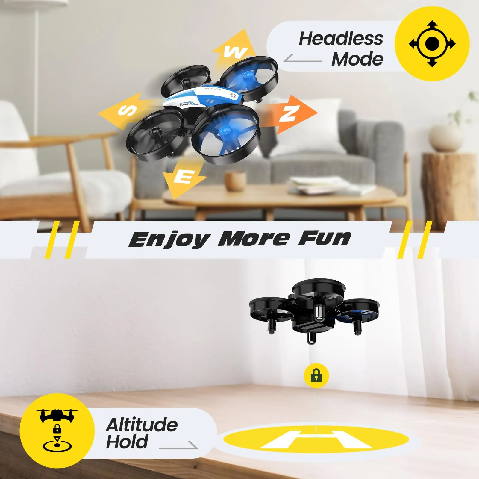 Mini Drone for Kids and Beginners RC Nano Quadcopter Indoor Small Helicopter Plane with Auto Hovering, 3D Flips, Headless Mode