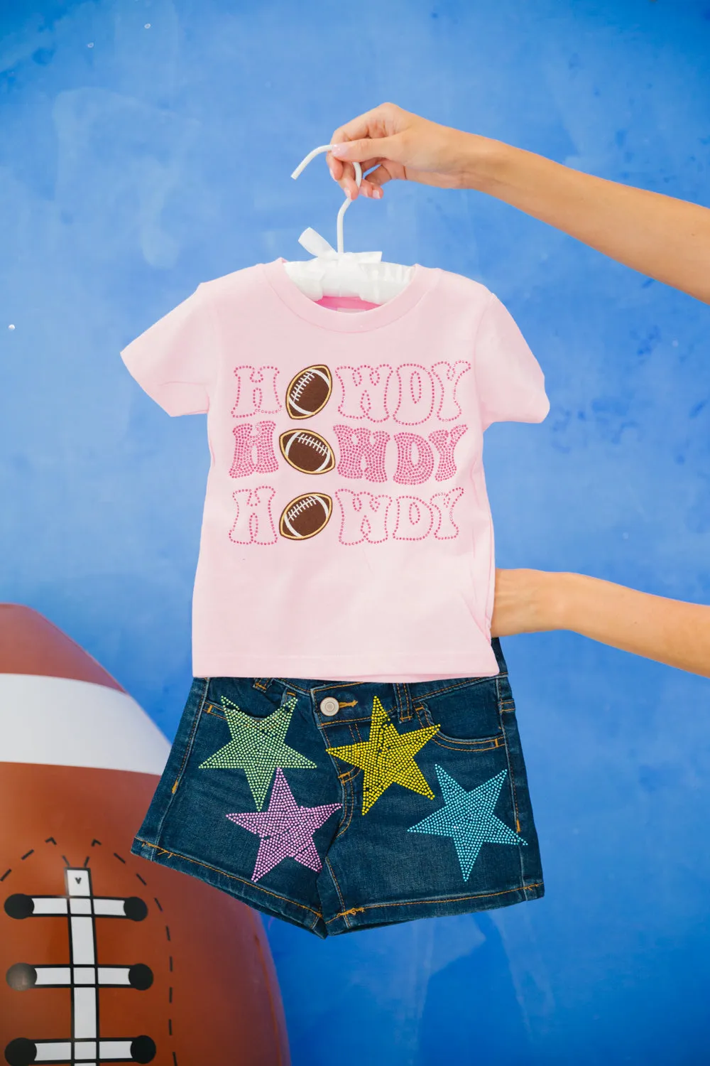 MINI KIDS HOWDY FOOTALL PINK TEE