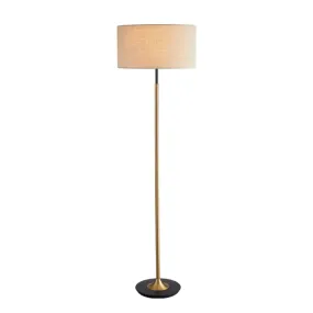 Minimalist Drum-Shaped Floor Lamp - Single Bulb, Fabric Shade