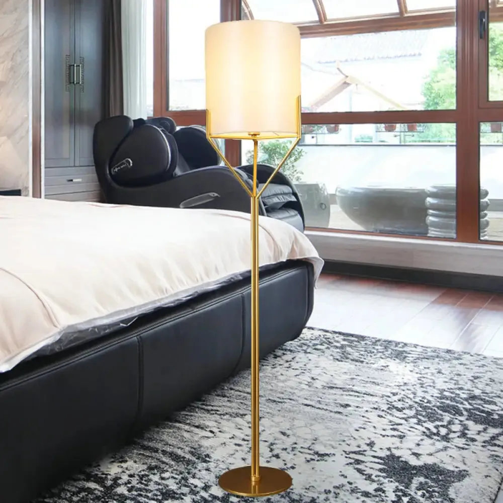 Minimalist White Ellipse Floor Reading Lamp with Single Metal Head - Ideal Standing Light for Living Room