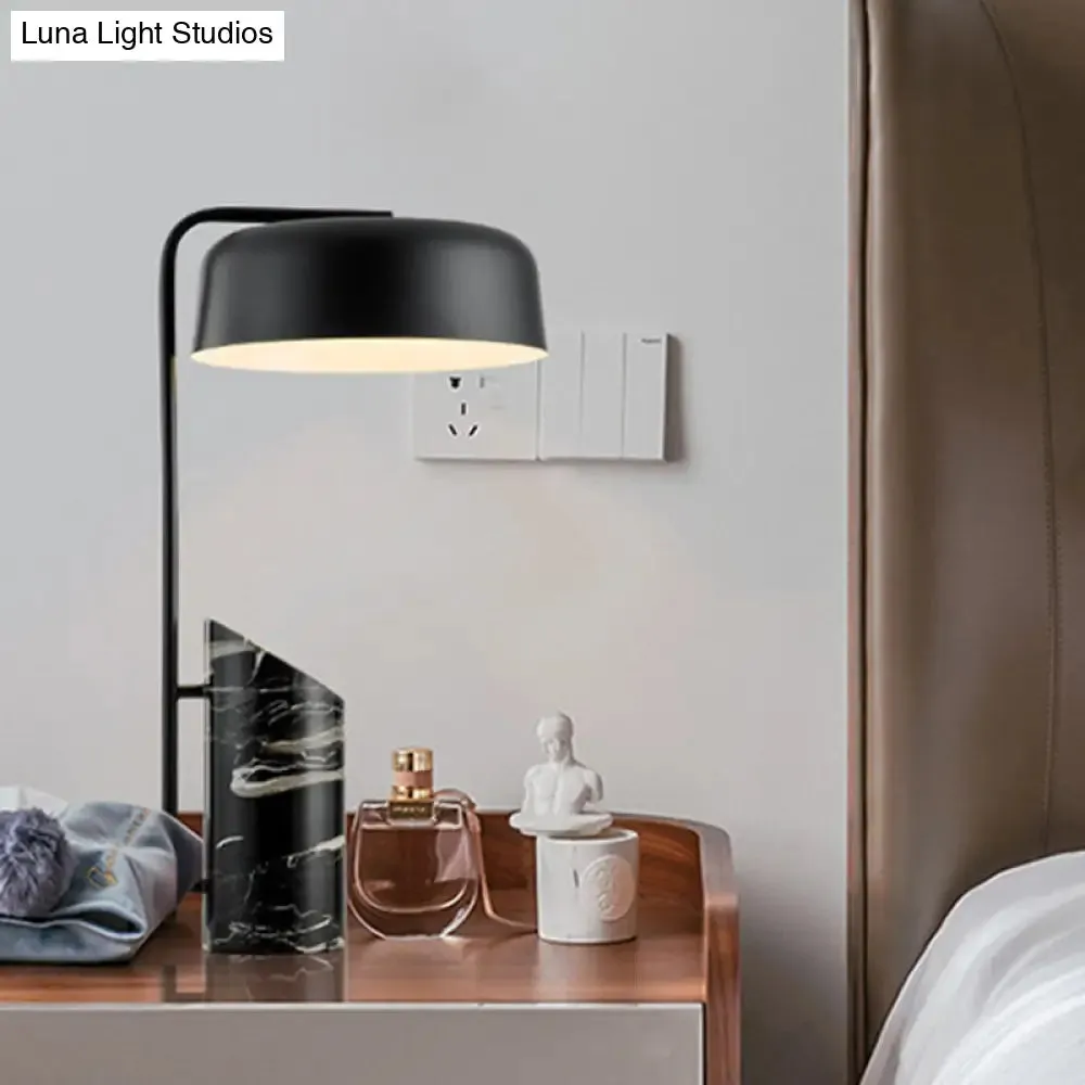 Modern Black Drum Task Book Light with Metal Shade