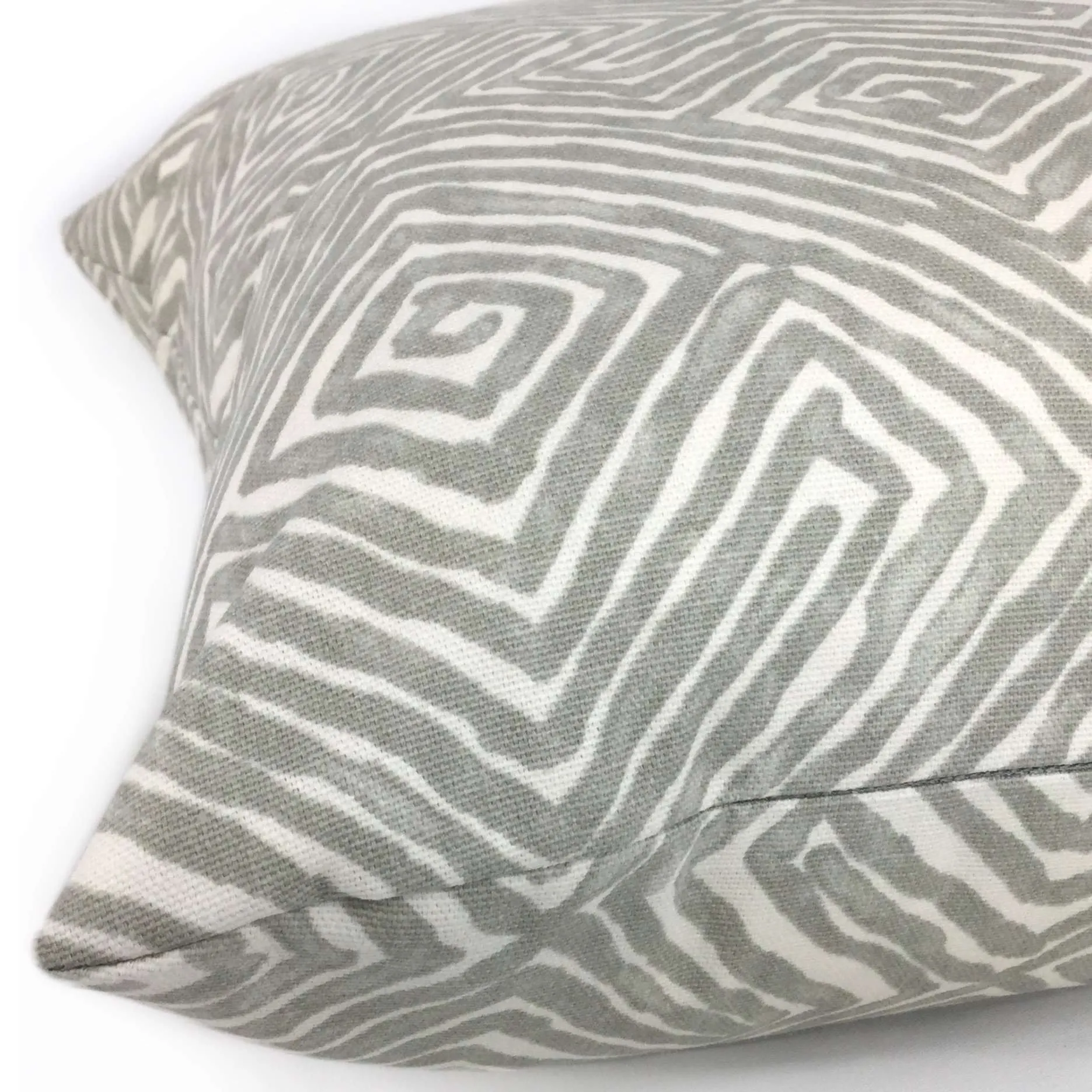 Nate Berkus Tribal Maze Gray Cream Cotton Print Pillow Cover