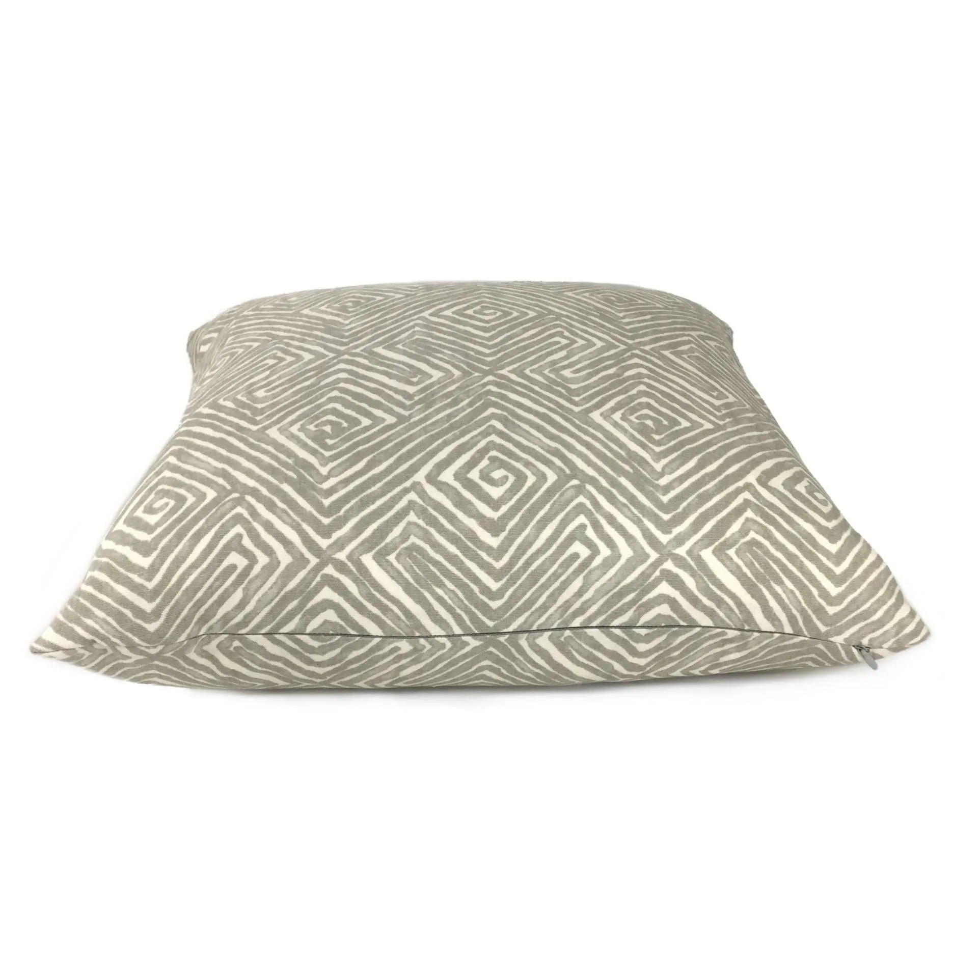 Nate Berkus Tribal Maze Gray Cream Cotton Print Pillow Cover