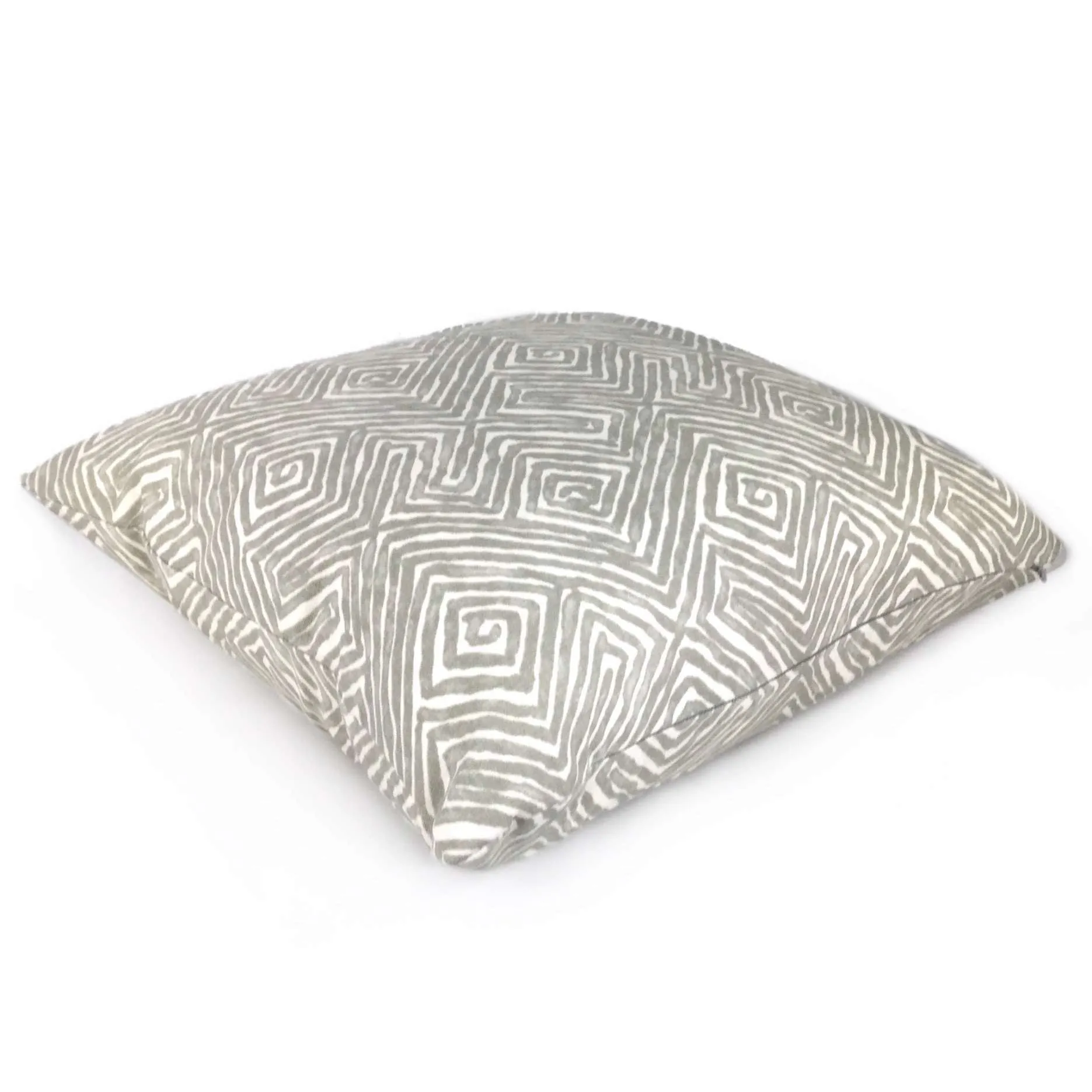 Nate Berkus Tribal Maze Gray Cream Cotton Print Pillow Cover