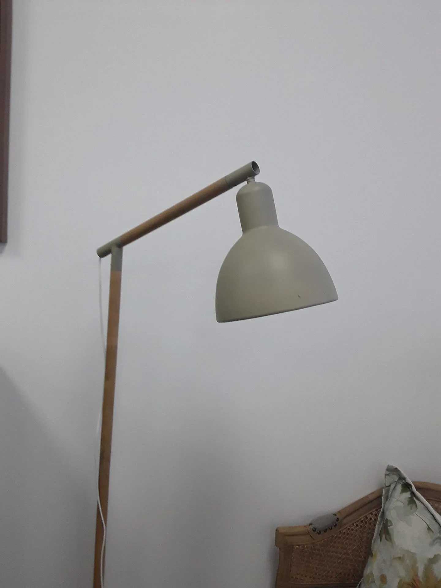 Natural Wood Floor Lamp with Metal Shade