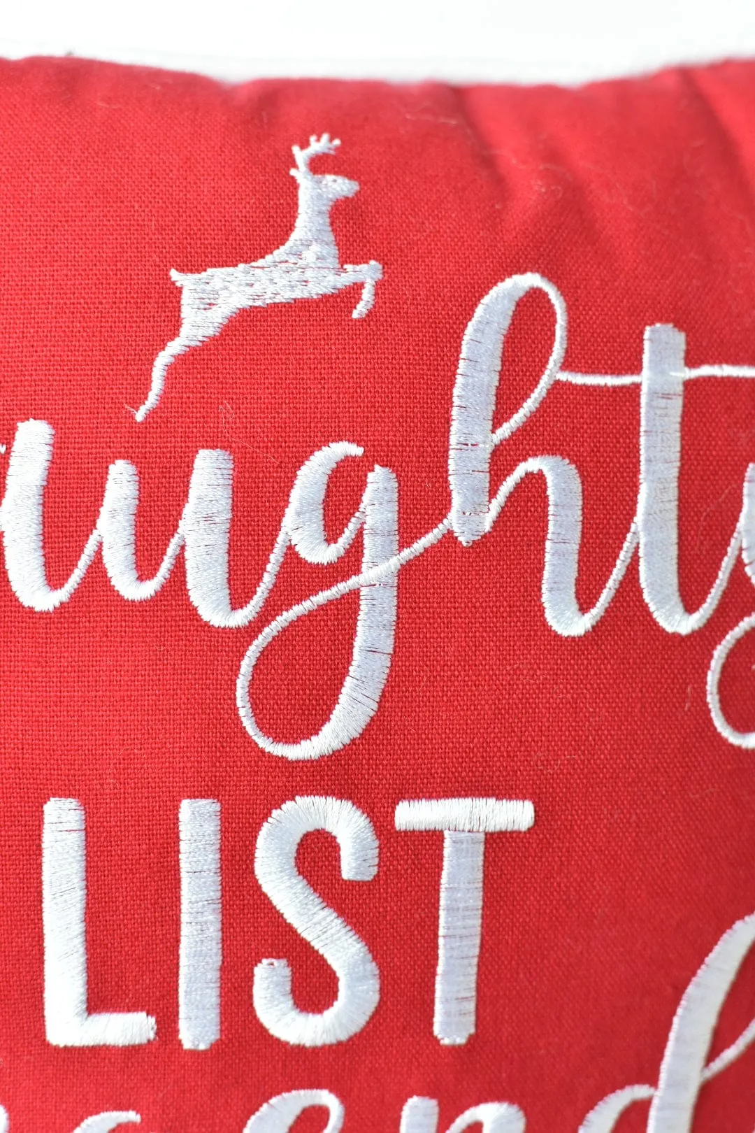 Naughty List Legend Embroidered Pillow