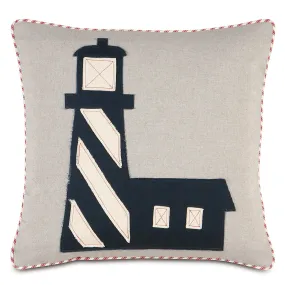 Nautical Lighthouse Throw Pillow Cover 16x16