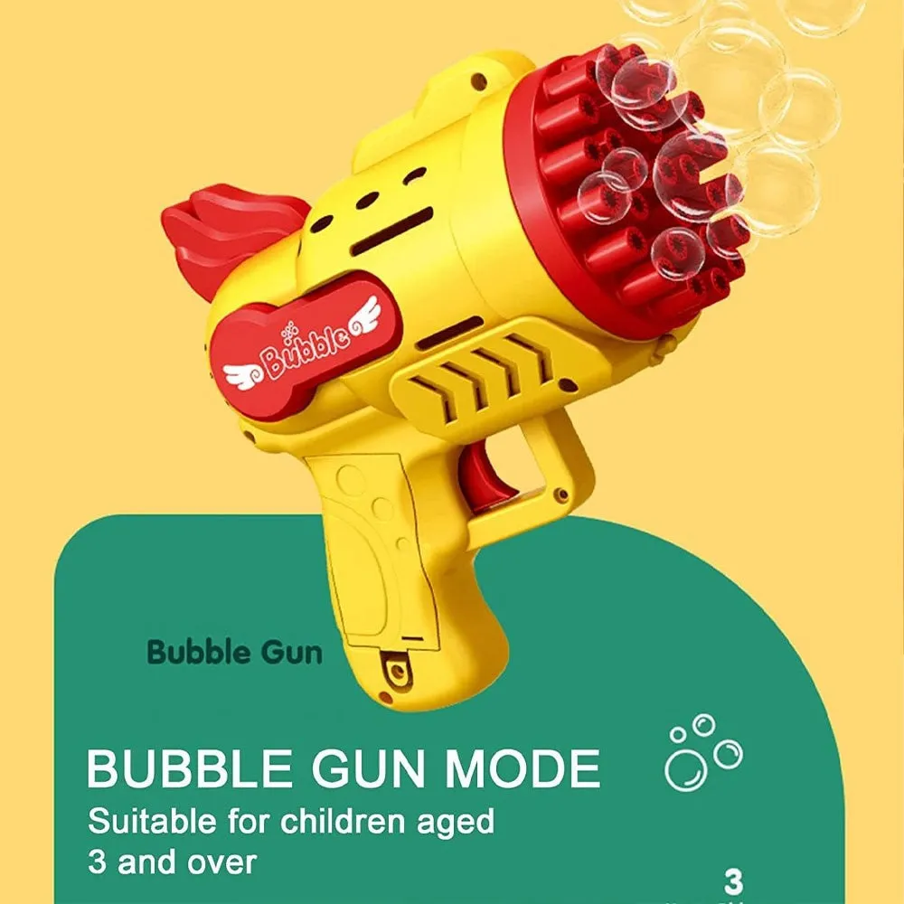 (NET) Electric Soap Bubble Gun 29 Holes Rocket Bubble Machine for Kids