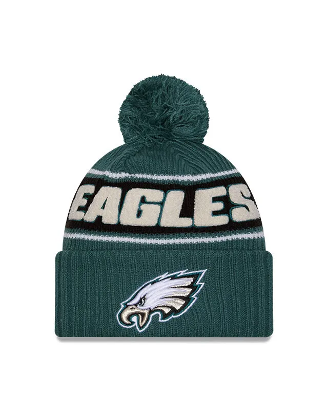 New Era Men's NFL Philadelphia Eagles Sideline 24 Sport Pom Knit Toque