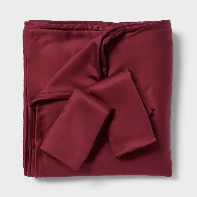 New - King TENCEL Duvet Cover and Sham Set Wine Red - Threshold