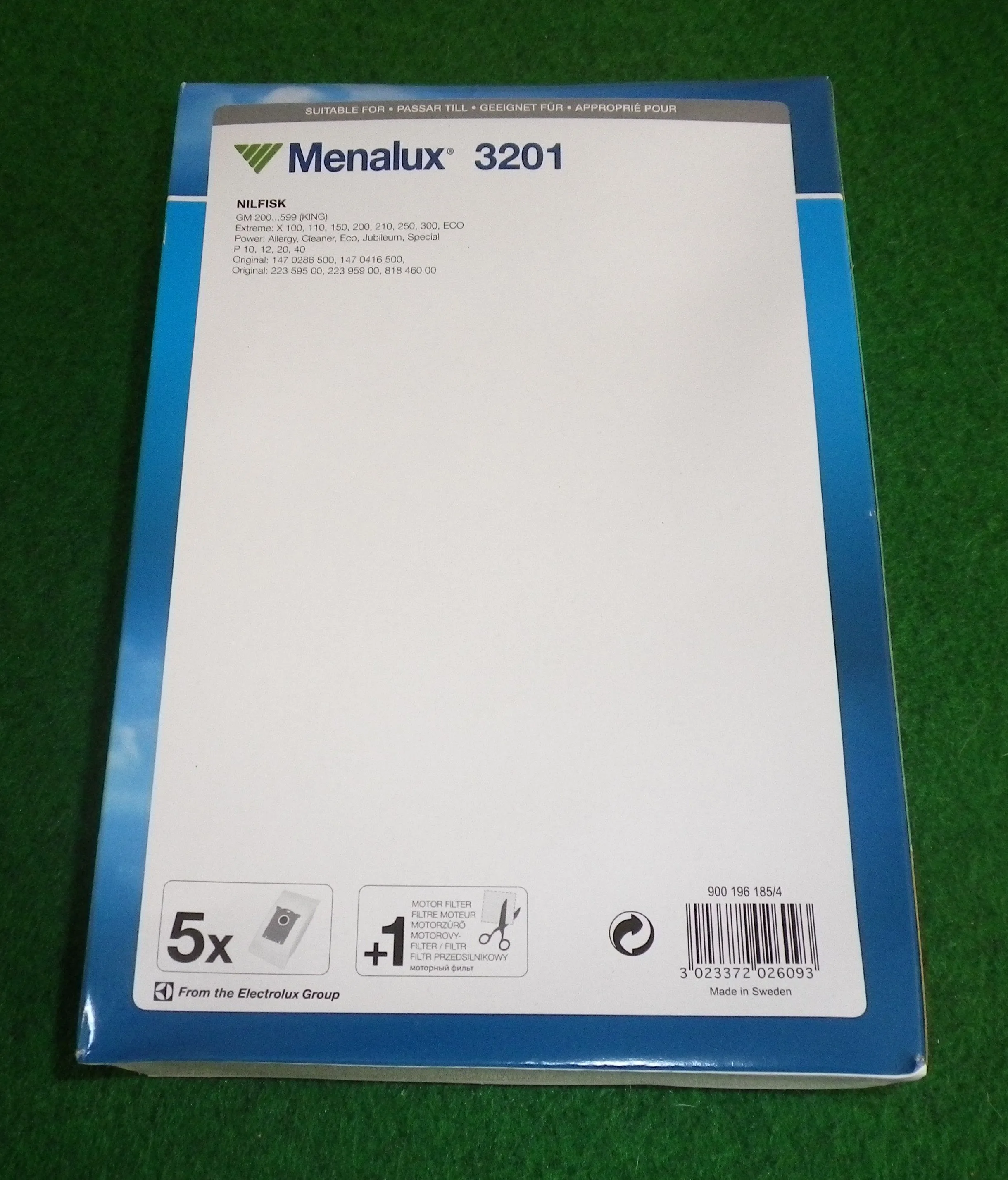 Nilfisk GM500, King & Extreme Hi Filtration Synthetic Vacuum Bags - Menalux 3201