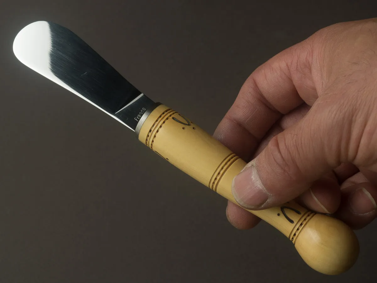 Nontron - Stainless - 2.5" Butter Knife - Boxwood Handle - Mirror Polished