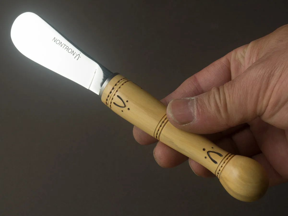 Nontron - Stainless - 2.5" Butter Knife - Boxwood Handle - Mirror Polished