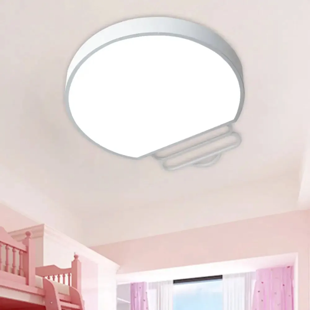 Nordic LED Flush Mount Ceiling Lamp with Acrylic Shade and White/Green/Grey Bulb Shape